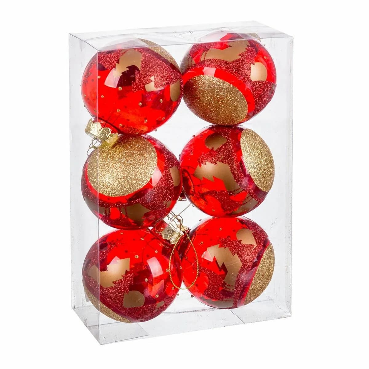 Boules de Noël Rouge 8 cm (6 Unités)