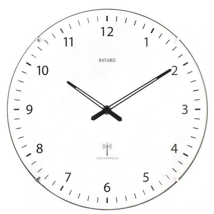Horloge murale radio-pilotée Bayard 30 cm verre bombé