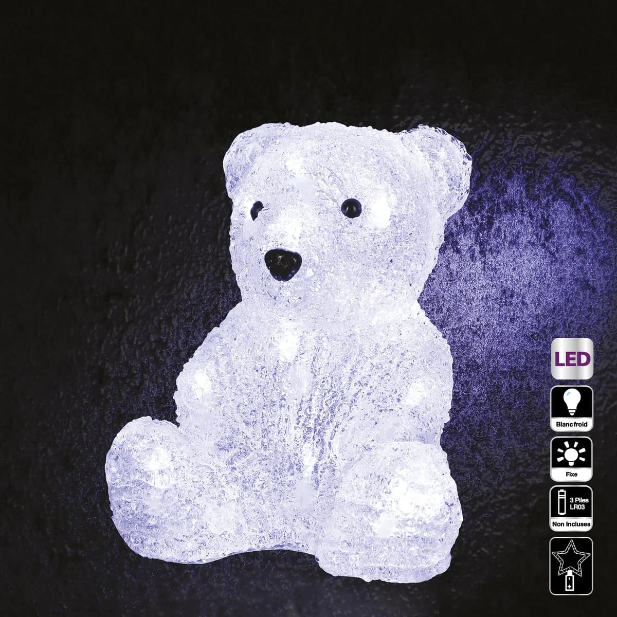 Féerie Christmas Ours Assis 16 LED