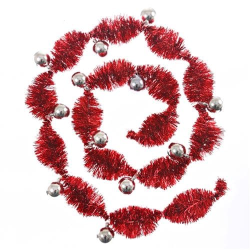 Atmosphera - Guirlande de noël Pompon - 12 boules - Argent